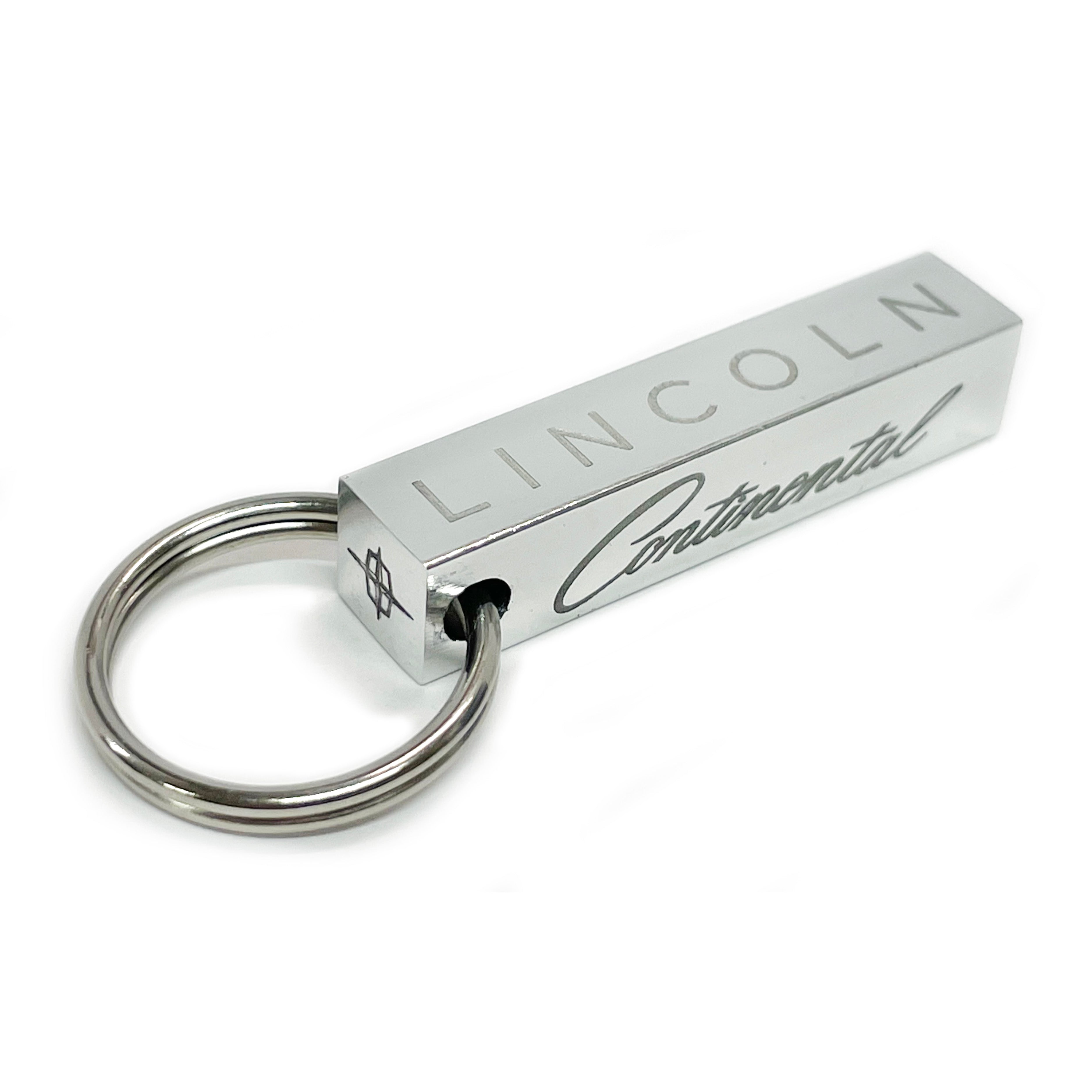 Lincoln Continental Black Pull Top Rectangular Metal Key Chain - Lincoln -  Key Chains